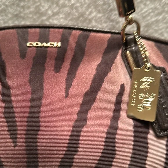 Coach Black and Brown Tote Bag with Zebra Print - Picture 5 of 15